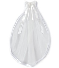 Edgehill Collection Girls Satin Bow Veil Head Piece