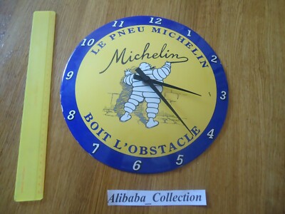 Horloge Murale émaillée Bombée MICHELIN – Plaque Métal Publicitaire – Neuve