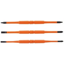 Klein Tools 13157 Screwdriver Blades, Insulated Double-End, 3-Pack