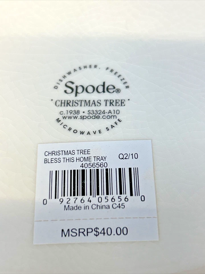 Spode Serving Tray Dish Bless This Home Christmas Tree In Box - Image 3 of 4
