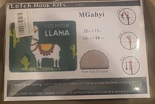 MGahyi Latch Hook Kits No Prob LLama Free Shipping 20" X 15" Non Slip Silicone  