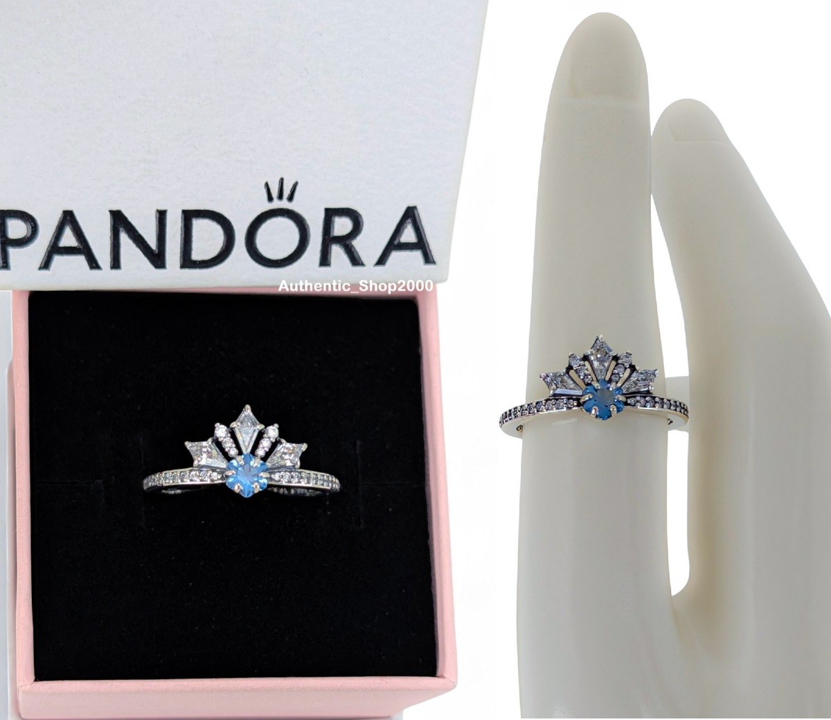 New 100% PANDORA 925 Sparkle Disney Frozen Queen Elsa Blue Tiara