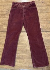 60/70s Levi  s Big E 517 White Tab Maroon Corduroy Flare Boot Cut Pants