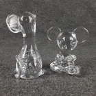 2 FENTON Hand Blown Glass Controlled Bubbles Mouse Figurines Art