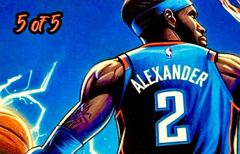 Shai Gilgeous-Alexander 2024 Anime Sport Manga Swag Prism OKC Thunder #5/5 SSP - Image 2 of 3