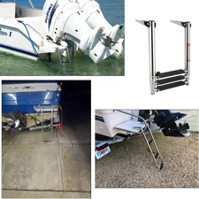 Amarine Made 3 Step Stainless Steel Telescoping Boat Ladder Swim Step