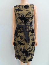 Christian Dior Olive Green/Floral Velvet Silk Sleeveless Dress F 38/US 6