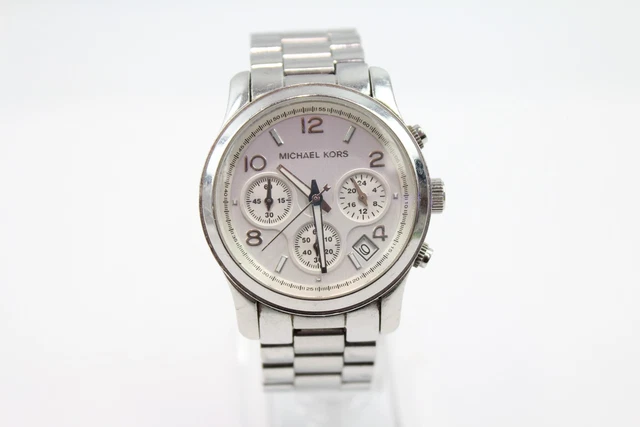 10 Michael Kors Steel Chronograph Watch Quartz WORKING