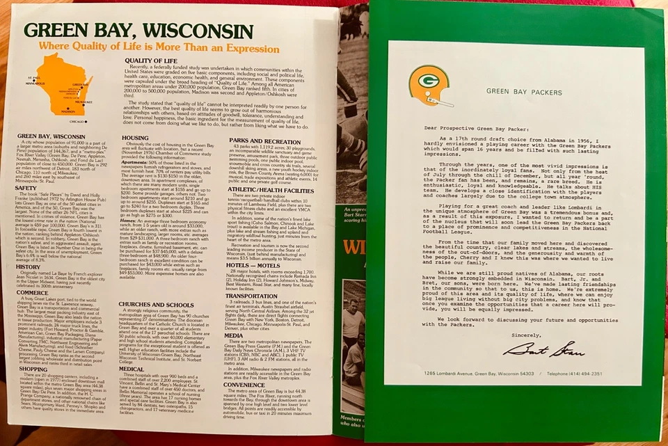 Bart Starr signed autographed auto 1978 1979 Packers magazine w/ Best Wishes JSA - Image 2 of 2