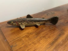 Vintage Mikko Spearing Fish Decoy – Hand-Painted Folk Art Fish – Weighted Belly