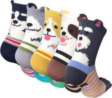 Womens Funny Socks Cozy Cute Printed Patterned Fun Sock Novelty Cat Dog