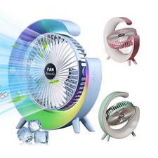 Fan LED Desk Portable USB 3 Speeds Rechargeable Cooler Cooling Silent Wireless