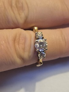 Authentic Gold Plated Sterling Silver Bamboo Trilogy Ring