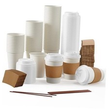  100 Pack 12 oz Paper Coffee Cups, Disposable Paper Coffee Cup 12oz 100Pack