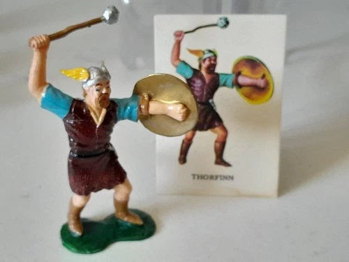 Vintage 1960s Marx Warriors of The World Thorofinn Viking Warrior With Card