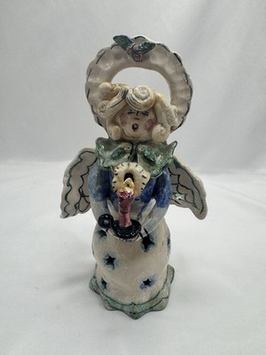 2001 Blue Sky Corp Ceramic Angel Collectible Heather Goldminc Vintage Christmas