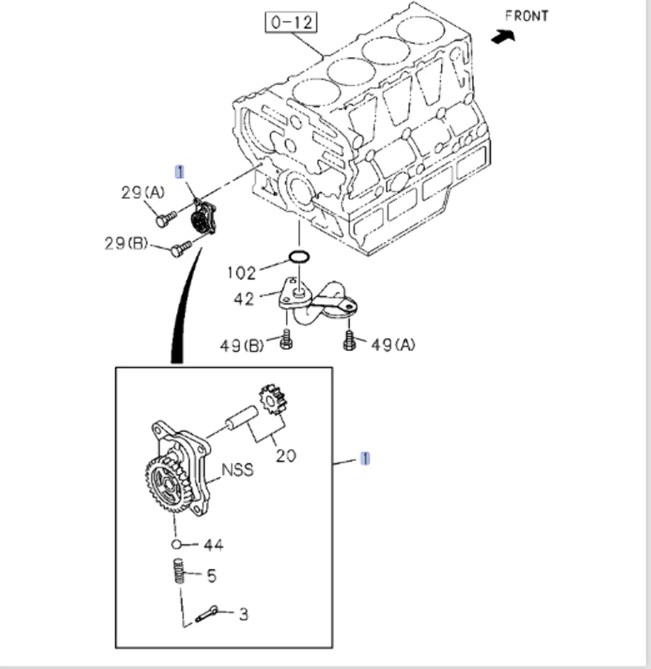 Bomba de aceite para ISUZU NRR NPR NQR NPR-HD 4HE1 4,8 L 4HK1 5,2 L 98-10 Foto 2 de 4