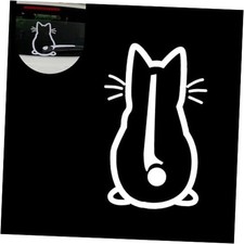 Cute Cat Car Windshield Wiper Sticker, Funny Moving Tail Decal for Rear