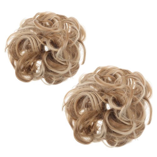2 Stück Unordentliche Dutt Haarteil Synthetische Chignon Perücke Scrunchies für den täglichen Gebrauch - Bild 12 von 12