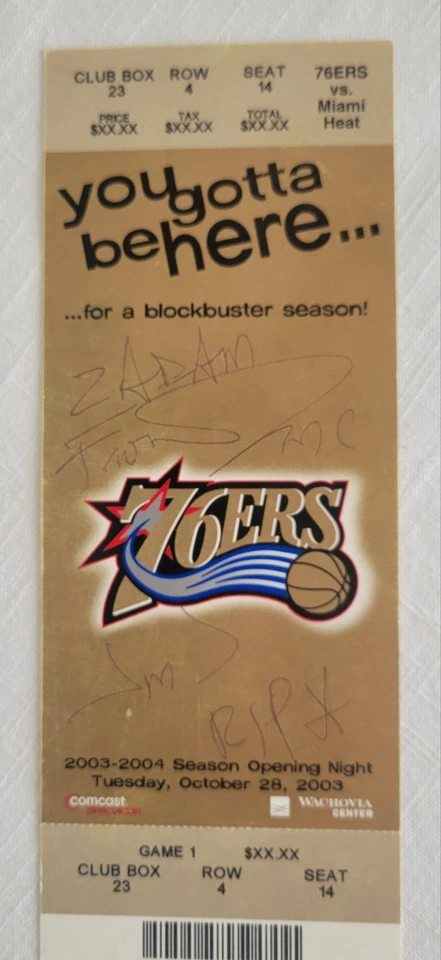 Dwyane Wade NBA Debut Full Ticket 2003 Heat Vs 76ers 10/28/03 - Image 3 of 4