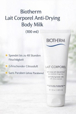(169,90 /L) Biotherm Lait Corporel Anti-Drying Body Milk Feuchtigkeit 100 ml
