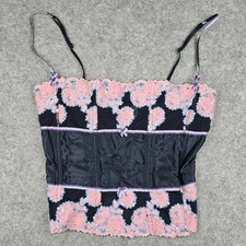 Victoria's Secret Angels Corset Women's Medium Floral Lingerie Blue Pink Flowers
