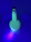 Vintage Art Deco 1939 World's Fair Uranium Milk Glass Embossed Vinegar Bottle