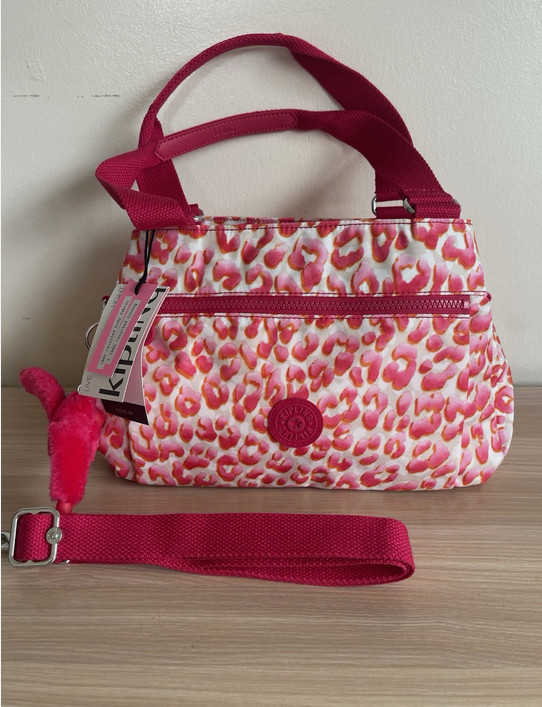 Borsa multipla KIPLING ORELIE in ghepardo latino nuova con etichette