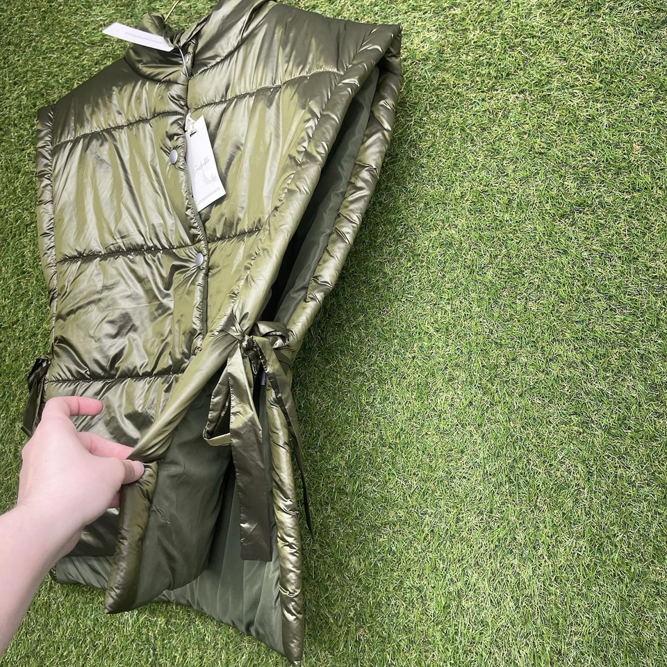 Chaleco Anthropologie Pilcro Mujer Talla Única Embalable Puffer Lateral Corbata Verde Nuevo con Etiquetas Foto 3 de 4