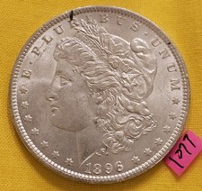 🔥BEAUTIFUL BLAST WHITE 👀🔥1896 MORGAN SILVER DOLLAR LUSTROUS CHOICE GEM BU MS