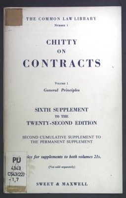 Chitty on contracts Volume 1: General Principles. The Common Law Library Number