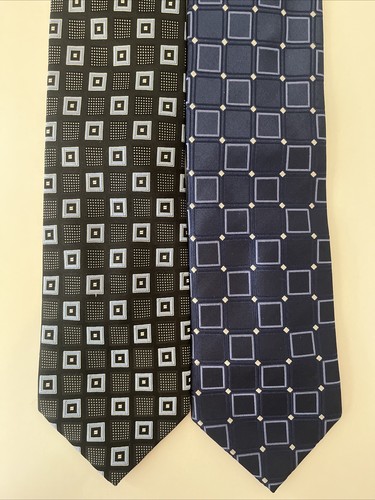 Donald Trump Mens Tie Signature Collection Blue Black Silk Tie Luxury Lot Of 2 - Picture 2 of 5