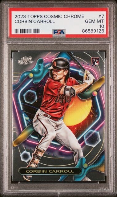 2023 Topps Chrome Cosmic Corbin Carroll #7 Rookie RC PSA 10