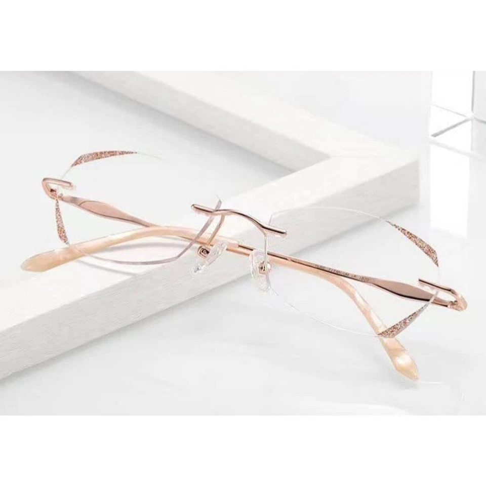 Gafas presbicias antiazules HD para mujer, gafas de lectura sin montura con luz antiazul Foto 3 de 4