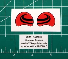 2024-Current Houston Texans HORNS Football Gumball Helmets *DIECUT DECALS ONLY*