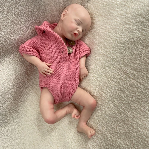 17" Full Silicone Reborn Doll Handmade Soft Painted Newborn Baby Birthday Gift - Picture 6 of 15