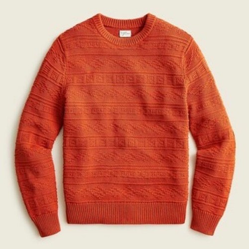 J. Crew Mens Cotton Orange Sweater In 