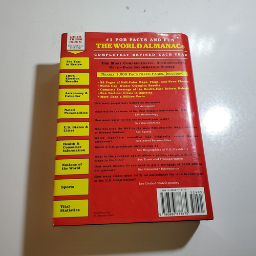 The World Almanac and Book of Facts 1995 [World Almanac & Book of FactTS,HB, New - Picture 2 of 8