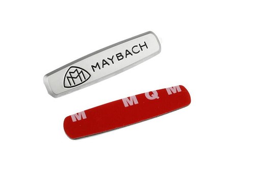 2 x Fit for Mercedes Maybach Logo Emblems Front Seat Tuning Badges Metal silver - Picture 1 of 7