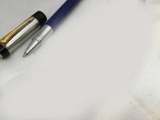 Parker Duofold Centennial Ballpoint Pen  Lapis & Silver & Gold Trim  In Box *