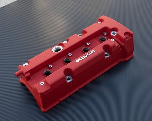 Honda K SERIES K24 K20 type r civic rsx valve cover PowderCoated JDM WRINKLE RED - Picture 8 of 12