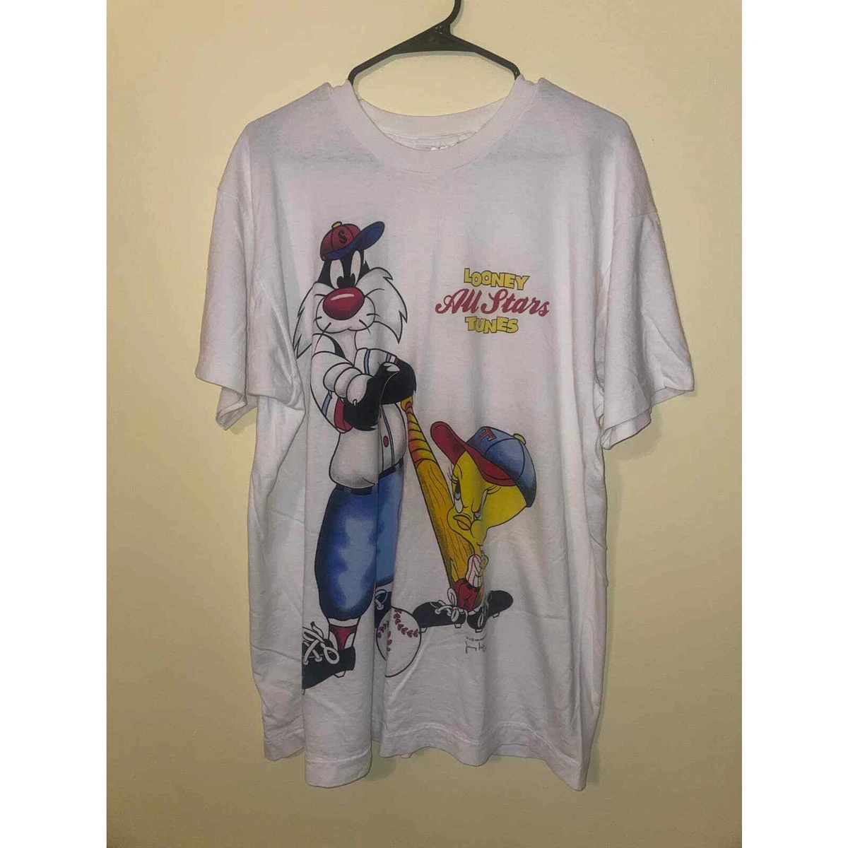 Vintage 90s Looney Tunes Sylvester & Tweety Baseball All Stars T-Shirt Size  XL | eBay