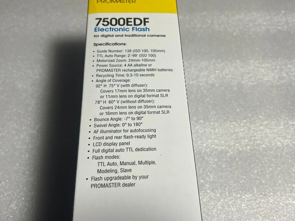 Promaster 7500EDF Shoe Mount Flash for Digital Film Cameras Fits Nikon Code 7287 - Image 2 of 3
