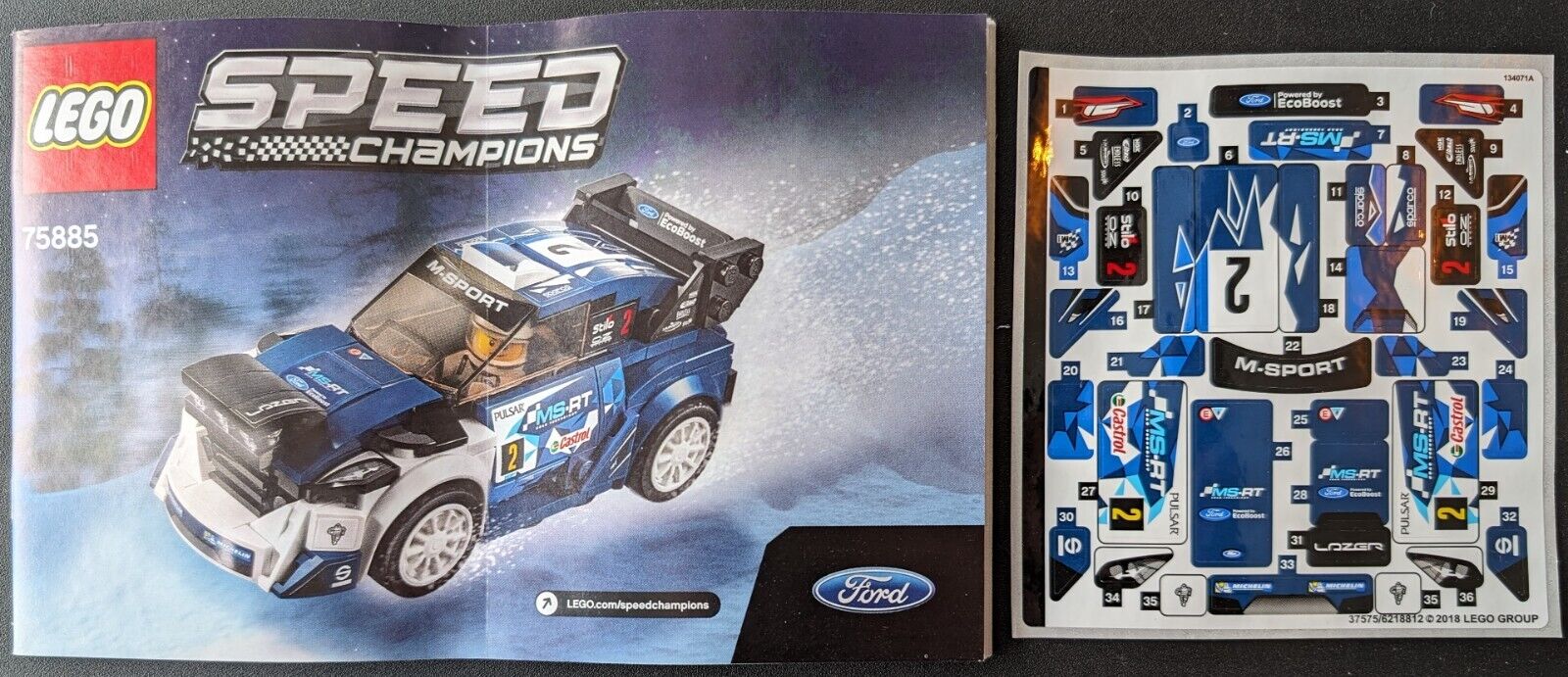 Lego Ford Fiesta M-Sport [75885] - Building Instructions & Stickers Only