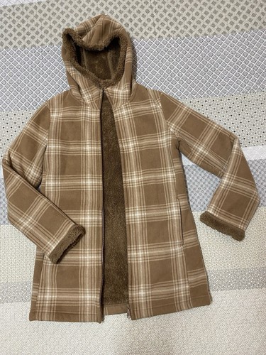 UNIQLO Womens szS Sherpa Hooded Full Zip Jacket Jumper Warm Cozy