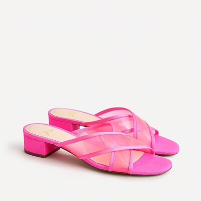 J Crew Florence Sandals Transparent Pink Strip Shoes