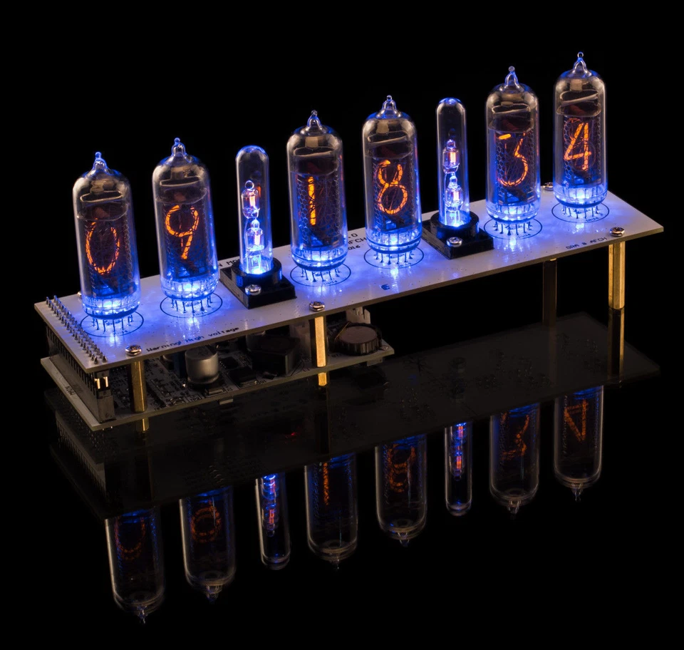 IN-14 Nixie Tubes Clock [Tubes Columns Temp sensor Power Supply] Arduino comp. - Image 2 of 4