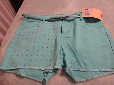 Short à Carreaux Turquoise/bleu Cherokee Taille S (7-8) Avec 2 élastiques Cheveux - Occasion TB état