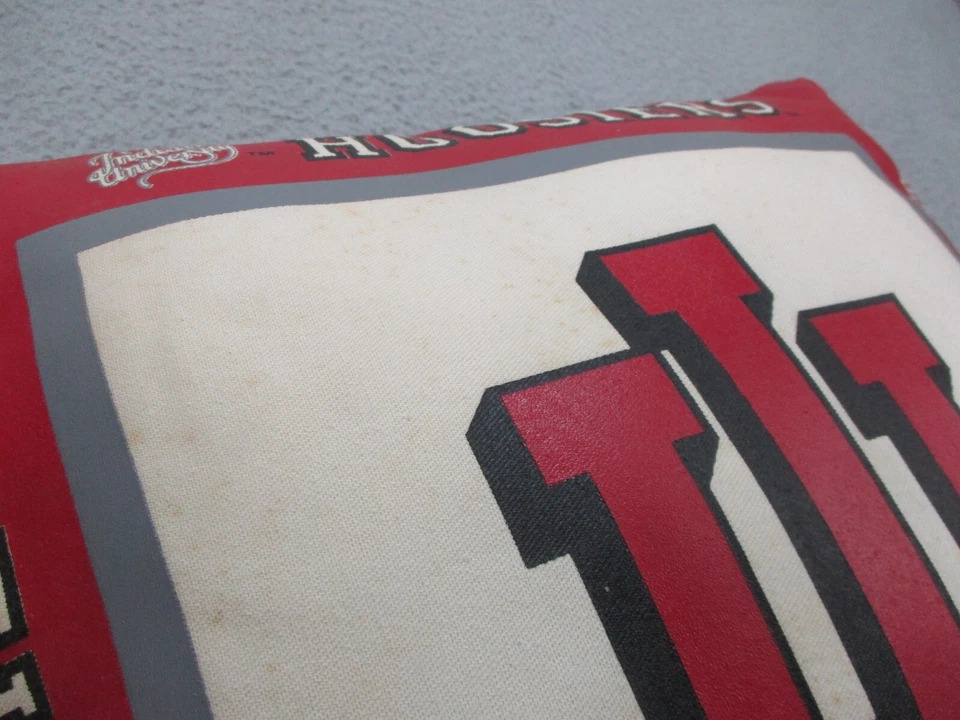 Винтажная декоративная квадратная кожаная подушка Indiana University Hoosiers деталь NCAA - Изображение 2 из 4