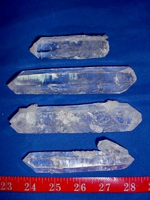 Double Teminates - Quartz from our mine - All Natural - 4 piece